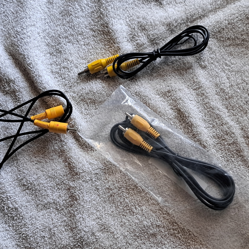 Three Yellow and Black AV Cables
